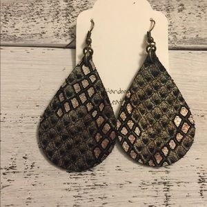 Genuine Leather Teardrop Earrings